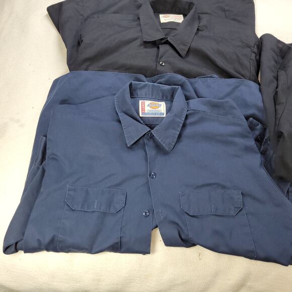 Vintage Dickies Shirts Mens Sz XL Blue Black Lot of 3 Gorpcore Workwear Mechanic - Picture 7 of 8